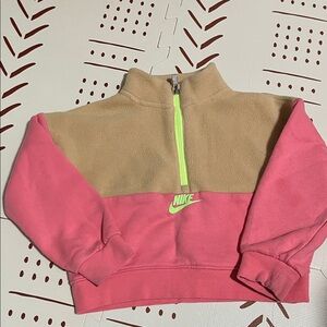 Nike Pink and Tan Fleece with Neon Green Accents